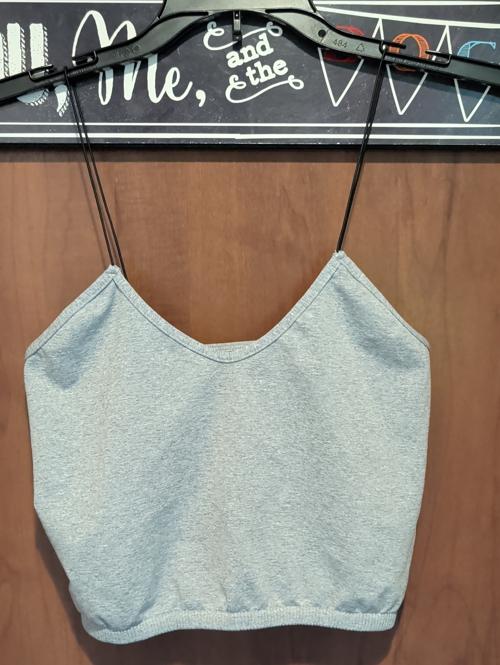 Free People Heather Gray Cropped V-Neck Bralette Tank